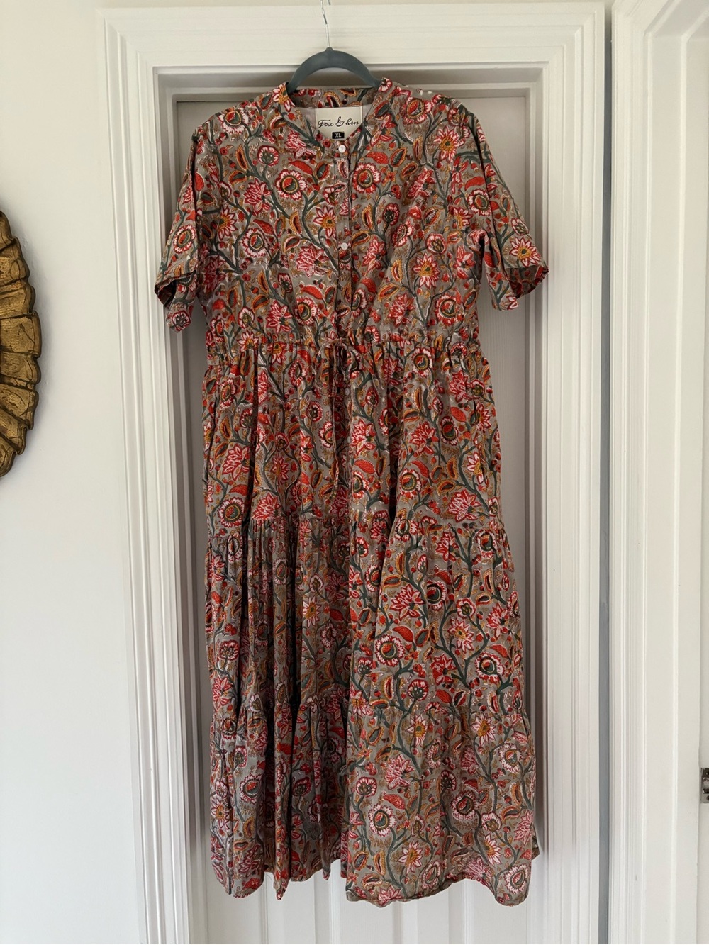 Fox and Hen Tie Waist Floral Midi Dress Size XL